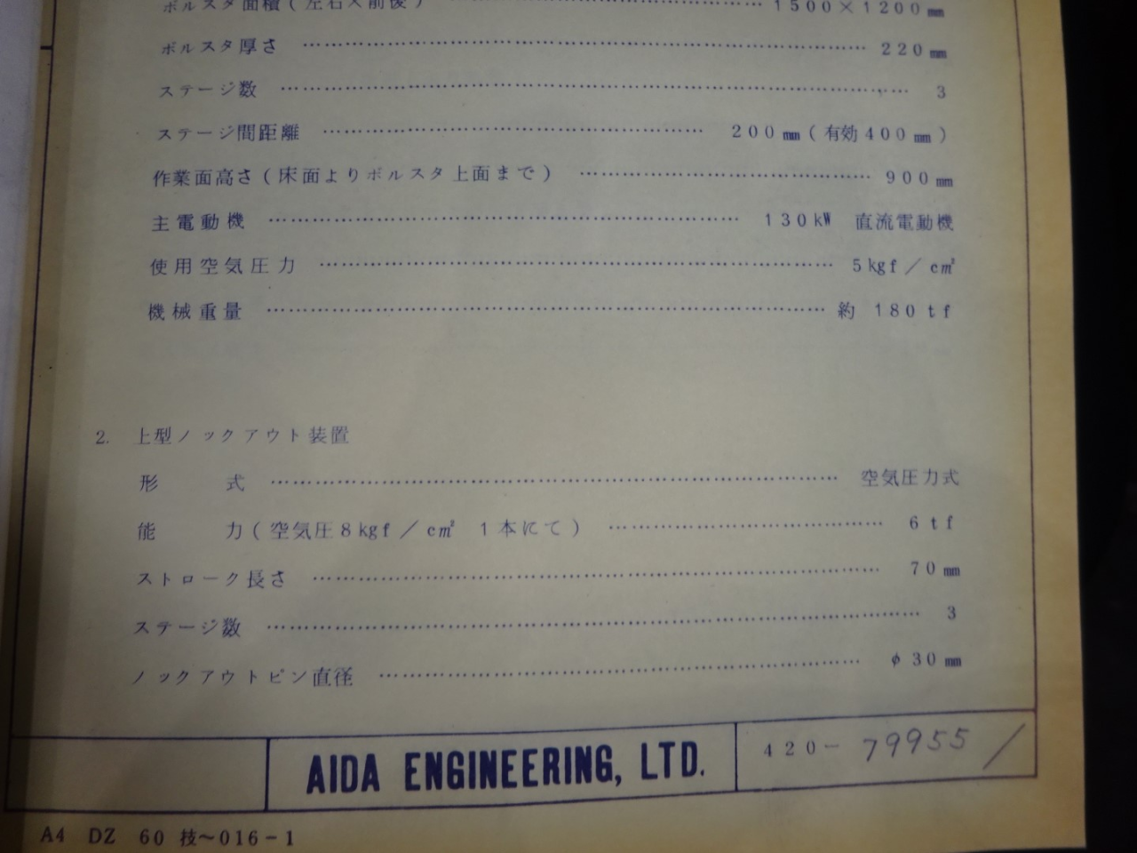 중고단조프레스 CFT-100/중고프레스